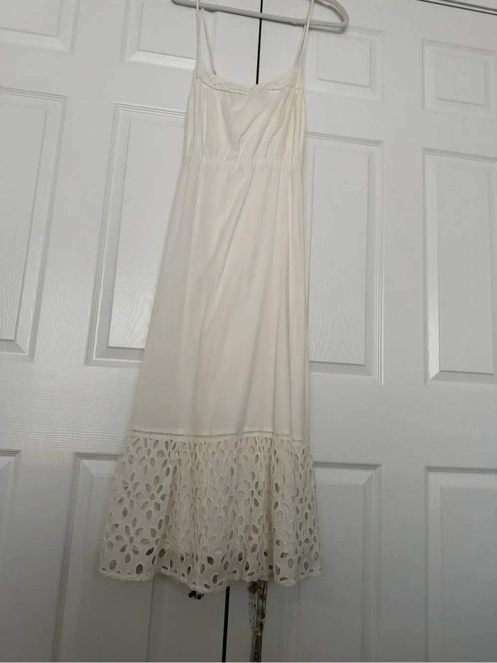 J. Crew Cream Crochet-Hem Maxi Slip Dress